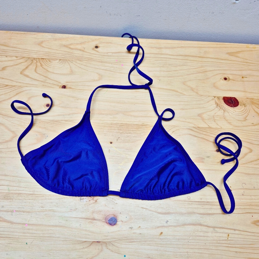 Blue Triangle Bikini Top